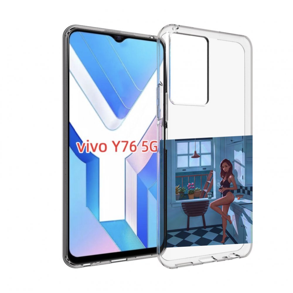 

Чехол MyPads девушка-на-кухне для Vivo Y76 5G, Прозрачный, Tocco