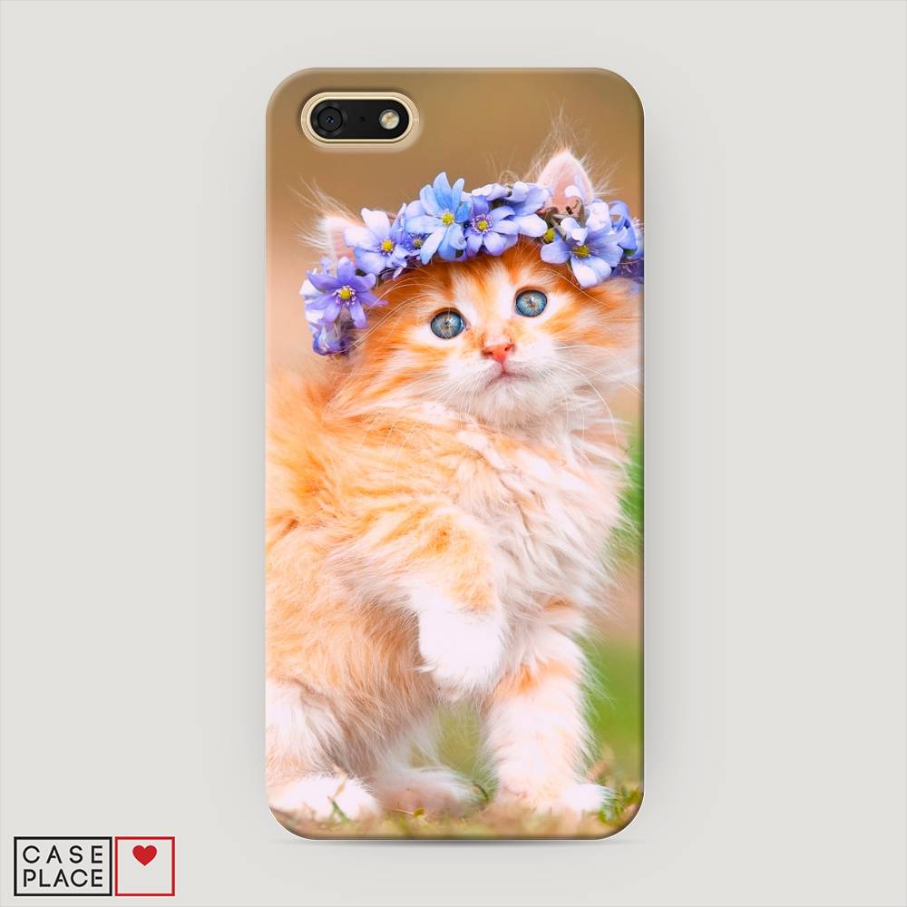 

Чехол Awog "Рыжий кот в венке" для Honor 7A, 65220-1