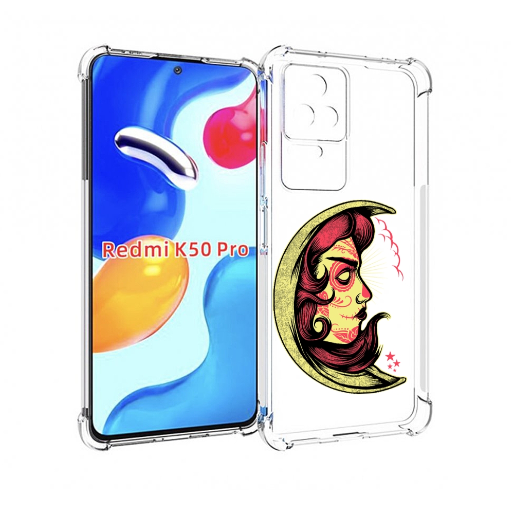 

Чехол MyPads желтый полумесяц с лицом девушки для Xiaomi Redmi K50 / K50 Pro, Прозрачный, Tocco