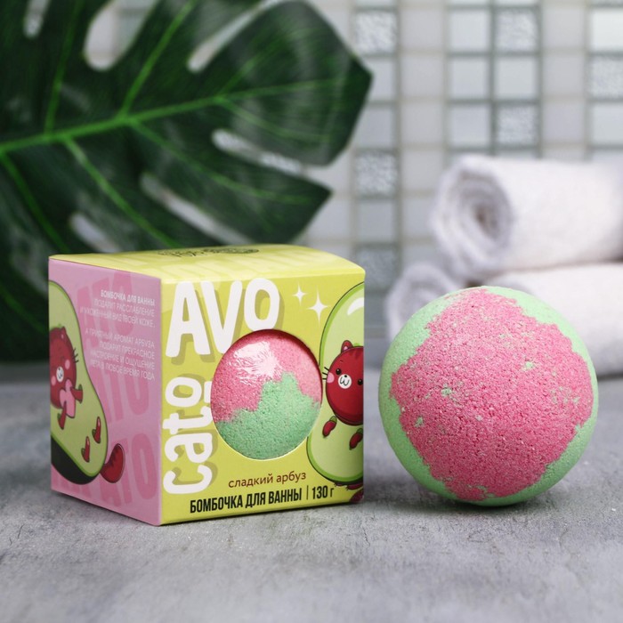 

Бурлящий шар в коробке AVOcato, 130 г, с ароматом арбуза, AVOCATO