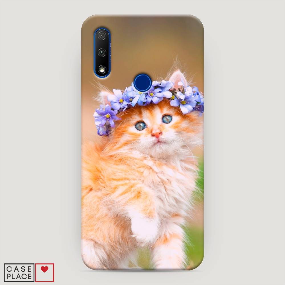 

Чехол Awog "Рыжий кот в венке" для Honor 9X, 69920-1