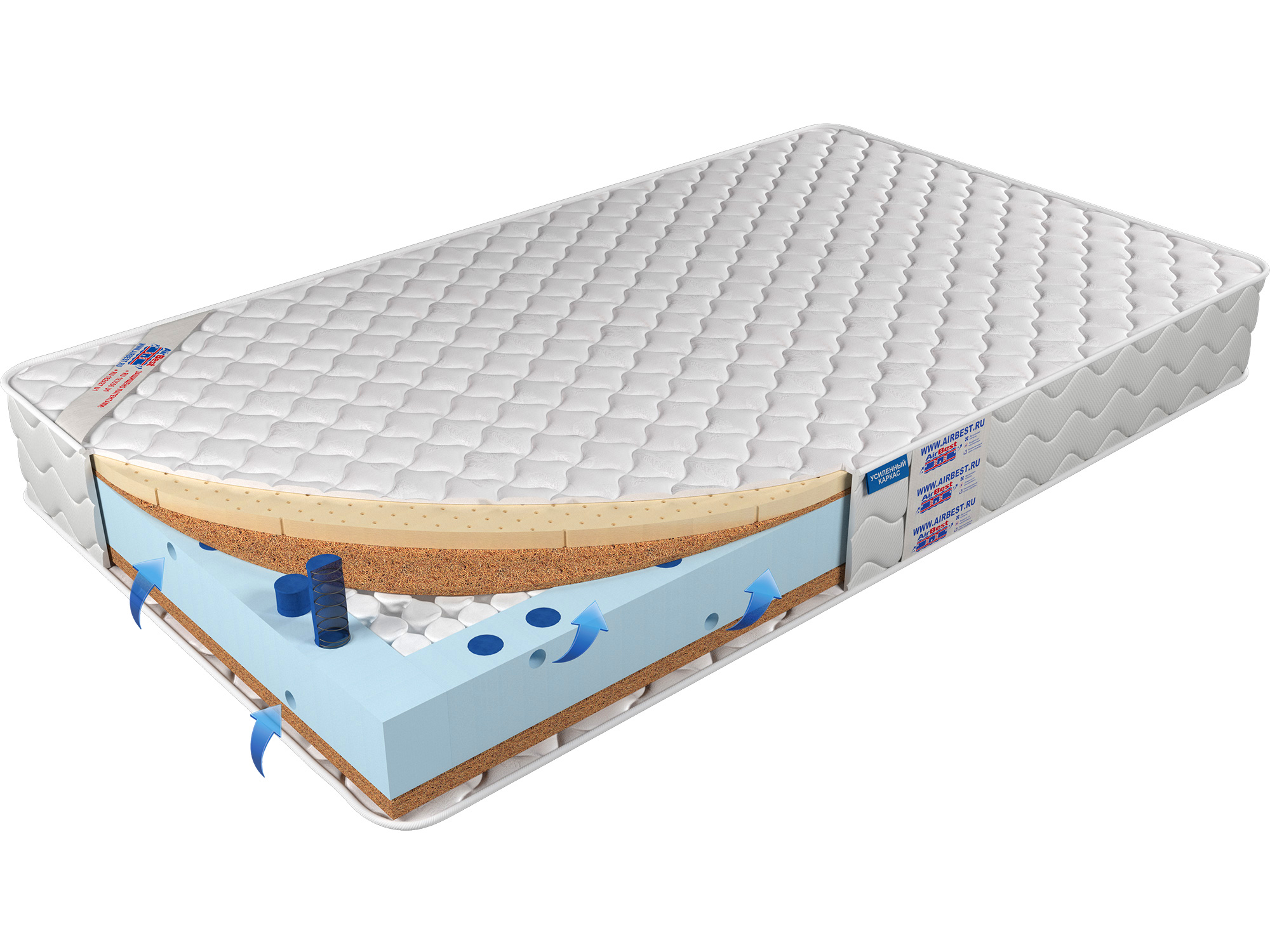 

Матрас Airbest Rise s1000 120x200x20, Белый, Матрас Airbest Rise s1000