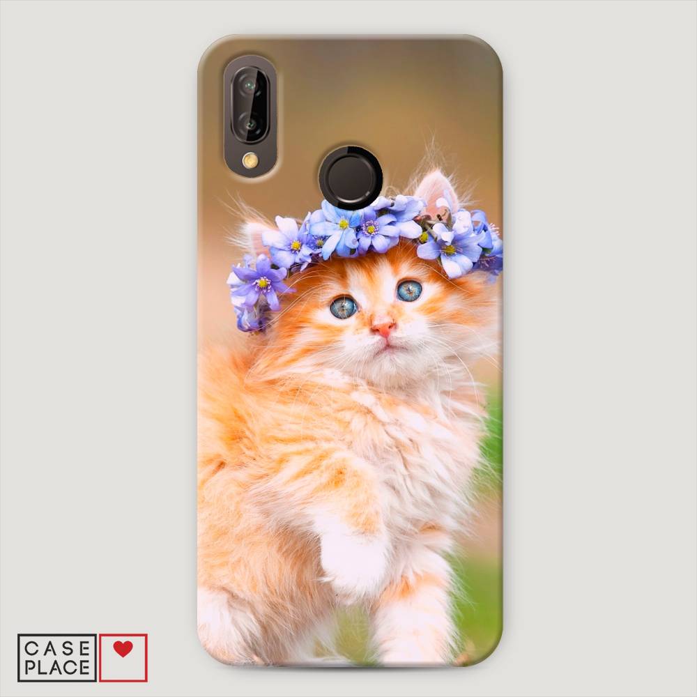 

Чехол Awog "Рыжий кот в венке" для Huawei Nova 3E, 65620-1