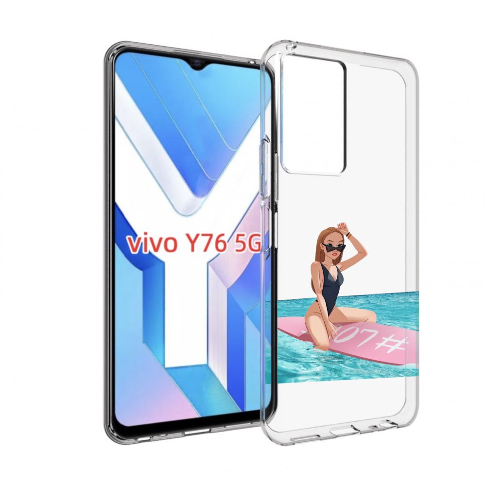 

Чехол MyPads девушка-на-серфе женский для Vivo Y76 5G, Прозрачный, Tocco