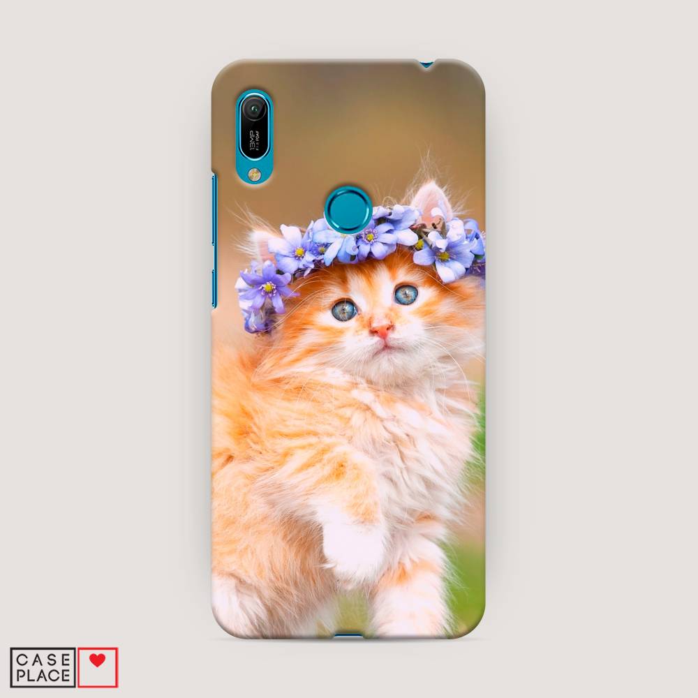 

Чехол Awog "Рыжий кот в венке" для Huawei Y6 2019