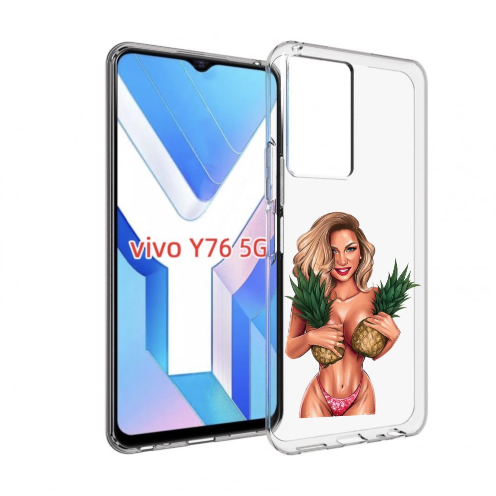 

Чехол MyPads девушка-с-ананасами женский для Vivo Y76 5G, Прозрачный, Tocco
