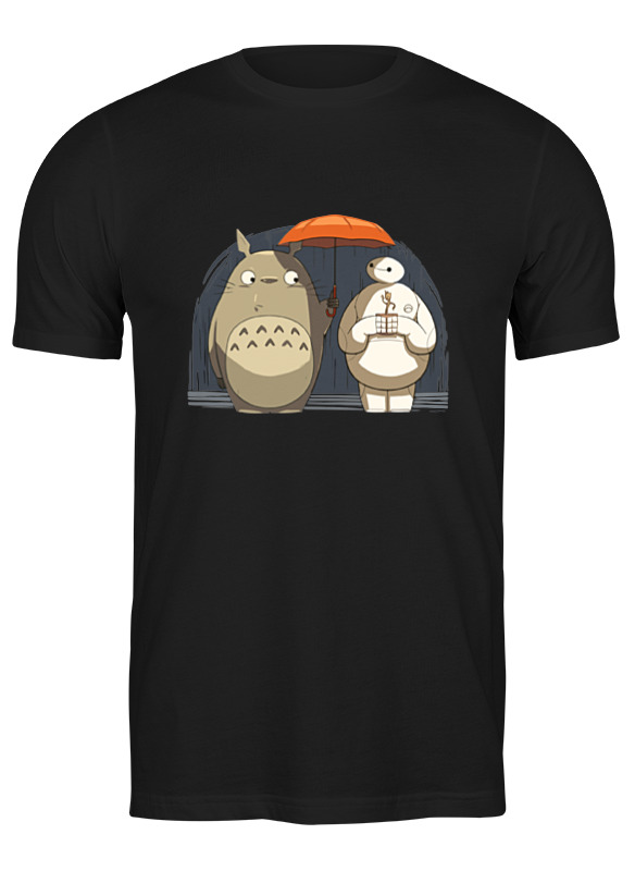 

Футболка мужская Printio Totoro x baymax черная M, Totoro x baymax