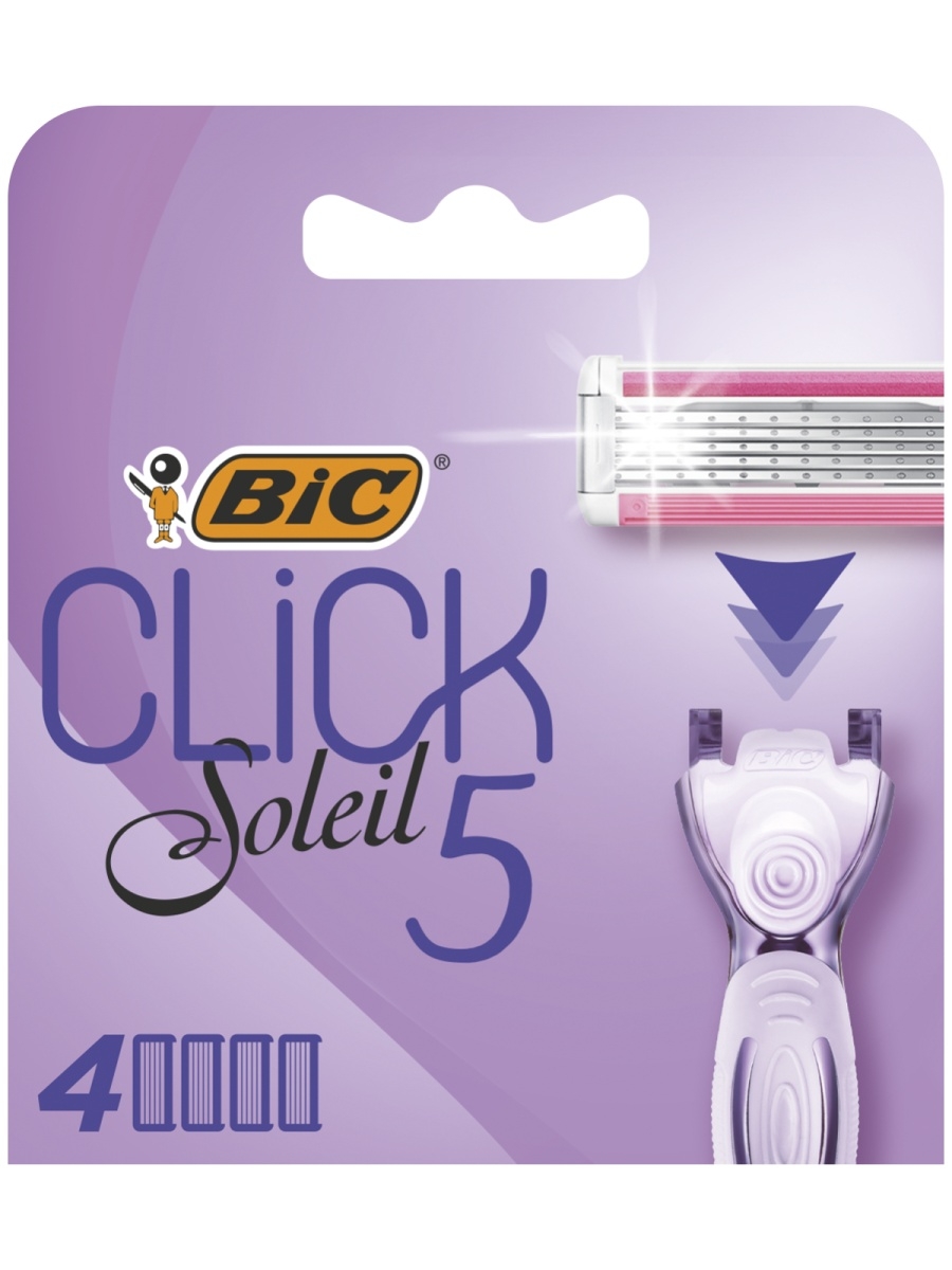 Сменные кассеты для бритья 5 лезвия BIC Click 5 Soleil набор из 4 шт bic сменные кассеты для бритья 5 лезвия bic click 5 soleil 31