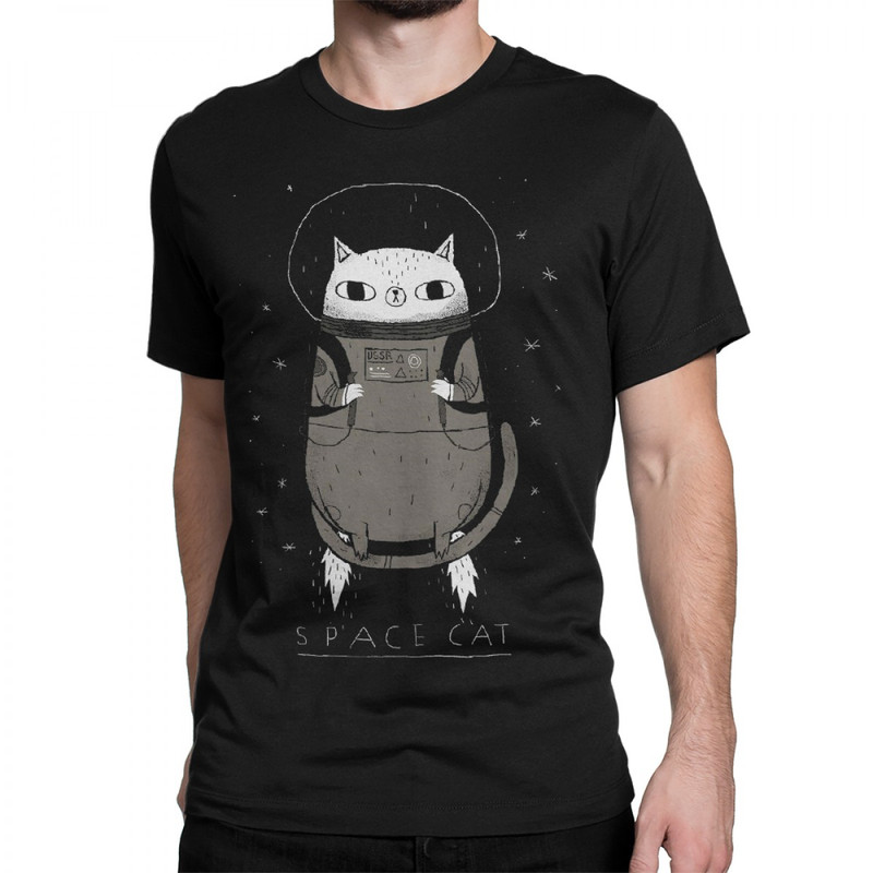 

Футболка мужская Dream Shirts Кот Космонавт черная M, Черный, Кот Космонавт