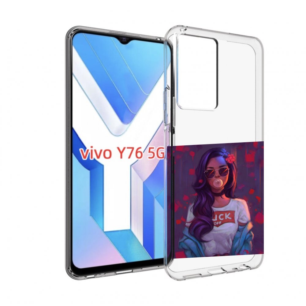 

Чехол MyPads девушка-с-жвачкой женской для Vivo Y76 5G, Прозрачный, Tocco