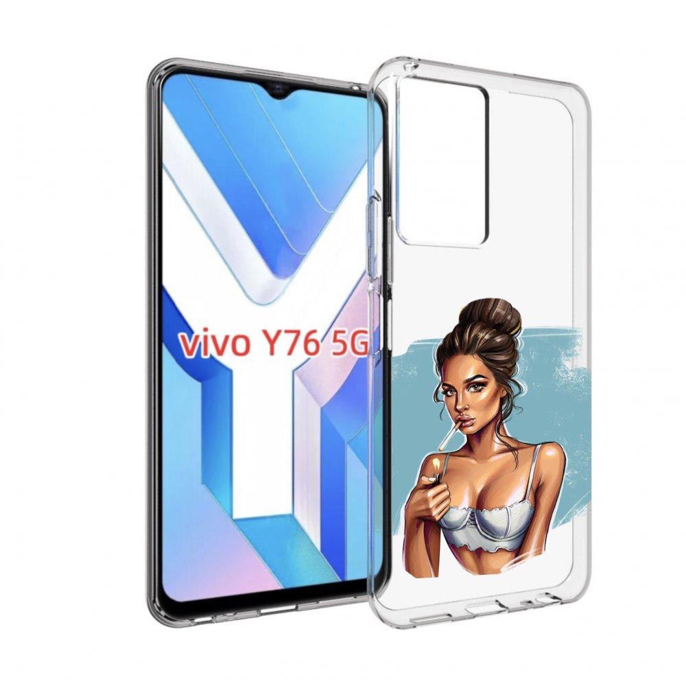 

Чехол MyPads девушка-с-зажигалкой для Vivo Y76 5G, Прозрачный, Tocco