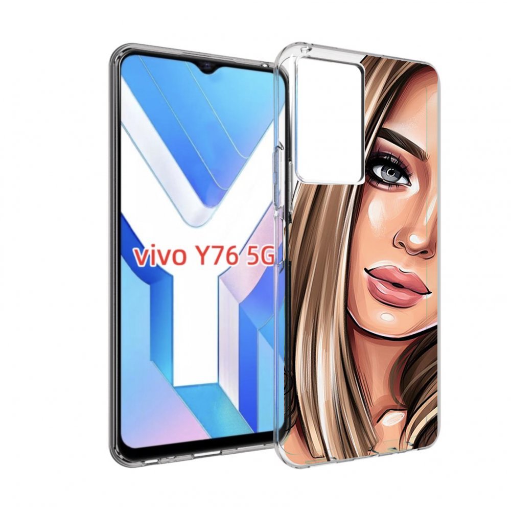 

Чехол MyPads девушка-с-каре женский для Vivo Y76 5G, Прозрачный, Tocco