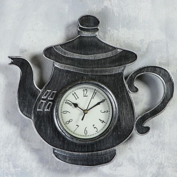 фото Часы настенные, серия: кухня, "чайник", d=15 см, 25 х 29 см nobrand
