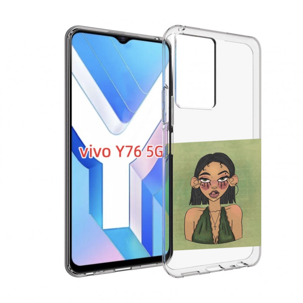 

Чехол MyPads девушка-с-каре-и-тату для Vivo Y76 5G, Прозрачный, Tocco