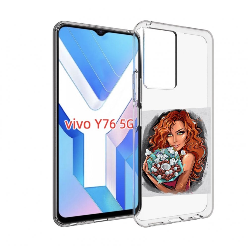 

Чехол MyPads девушка-с-кокосовым-букетом женский для Vivo Y76 5G, Прозрачный, Tocco