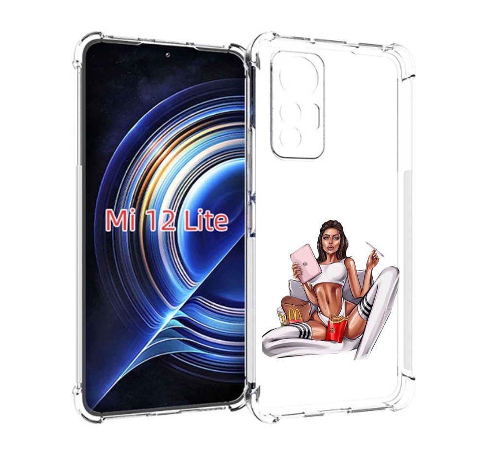

Чехол MyPads Модная-иллюстрация-девушки женский для Xiaomi 12 Lite, Прозрачный, Tocco