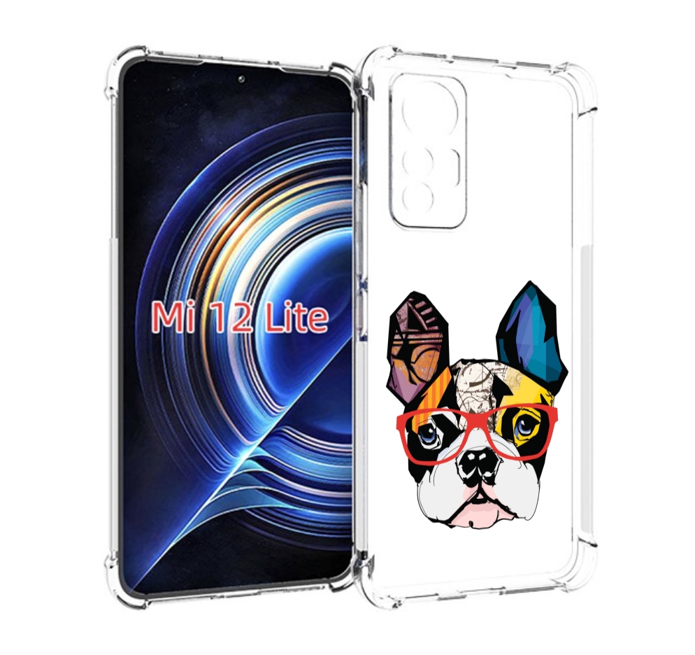 

Чехол MyPads Мопс-в-очках для Xiaomi 12 Lite, Прозрачный, Tocco