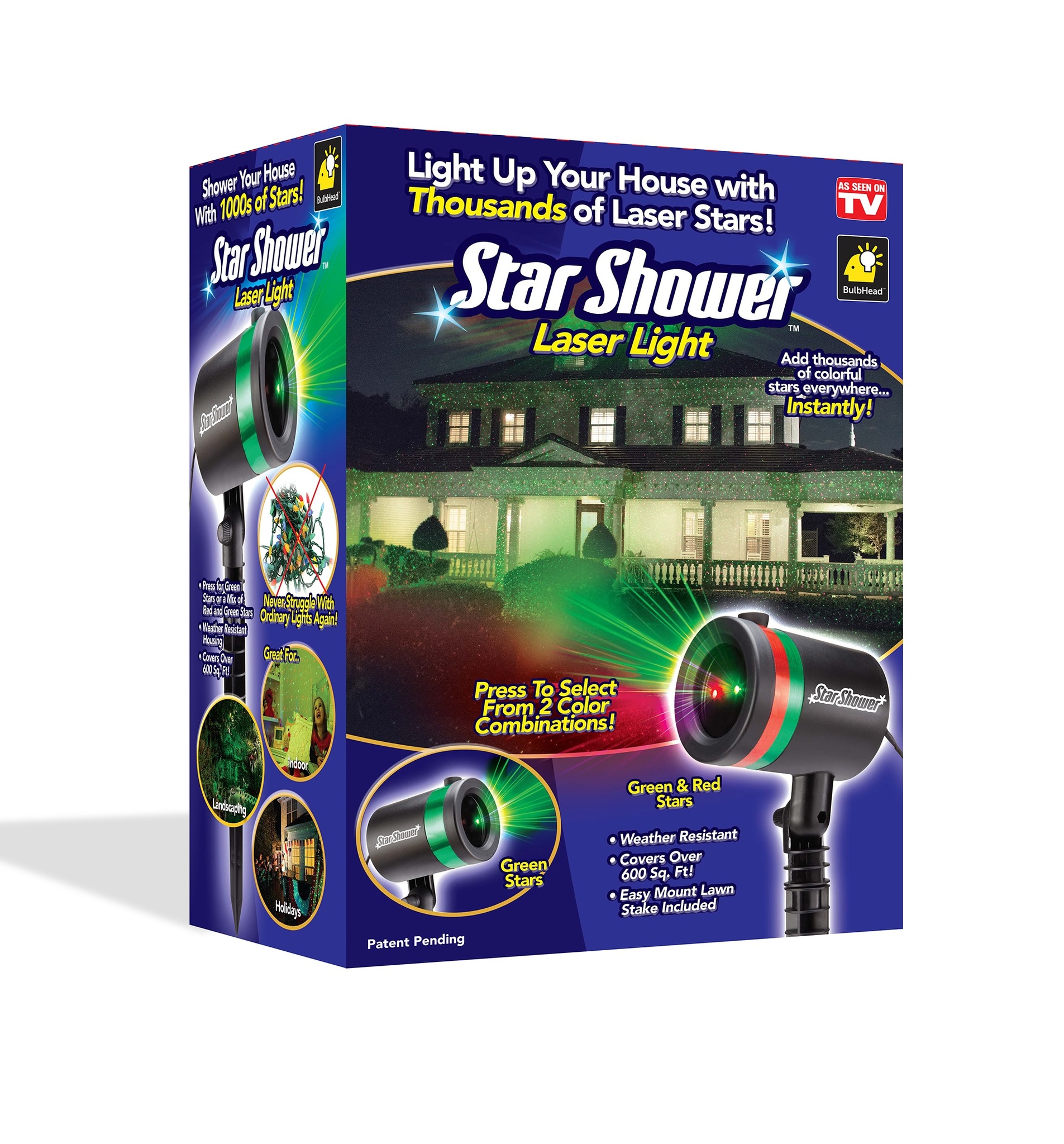 фото Лазерный проектор звездный дождь star shower laser light projector nobrand