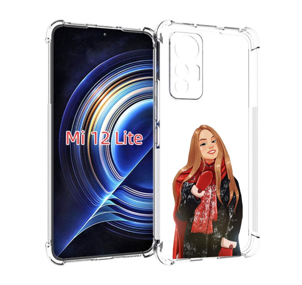 

Чехол MyPads Новогодний-зимний-арт женский для Xiaomi 12 Lite, Прозрачный, Tocco