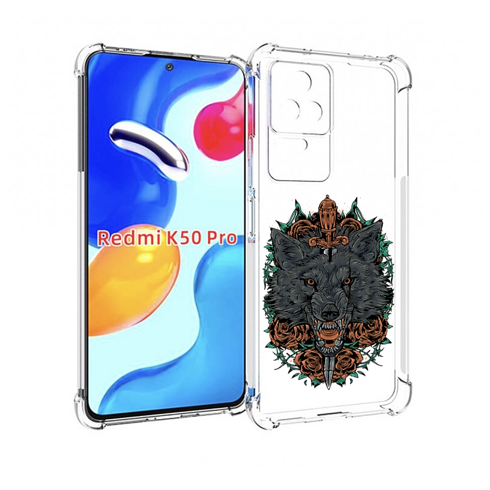 

Чехол MyPads красивый злой волк для Xiaomi Redmi K50 / K50 Pro, Прозрачный, Tocco