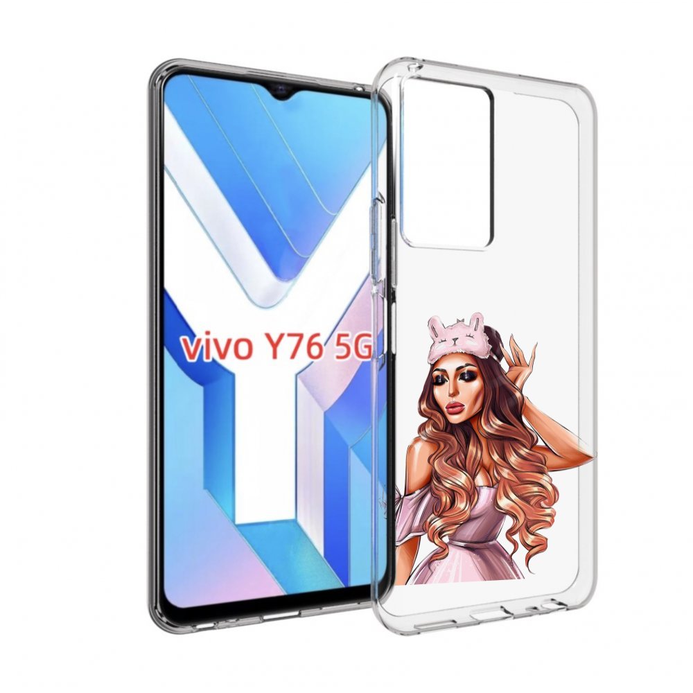 

Чехол MyPads девушка-с-маской-для-сна женский для Vivo Y76 5G, Прозрачный, Tocco