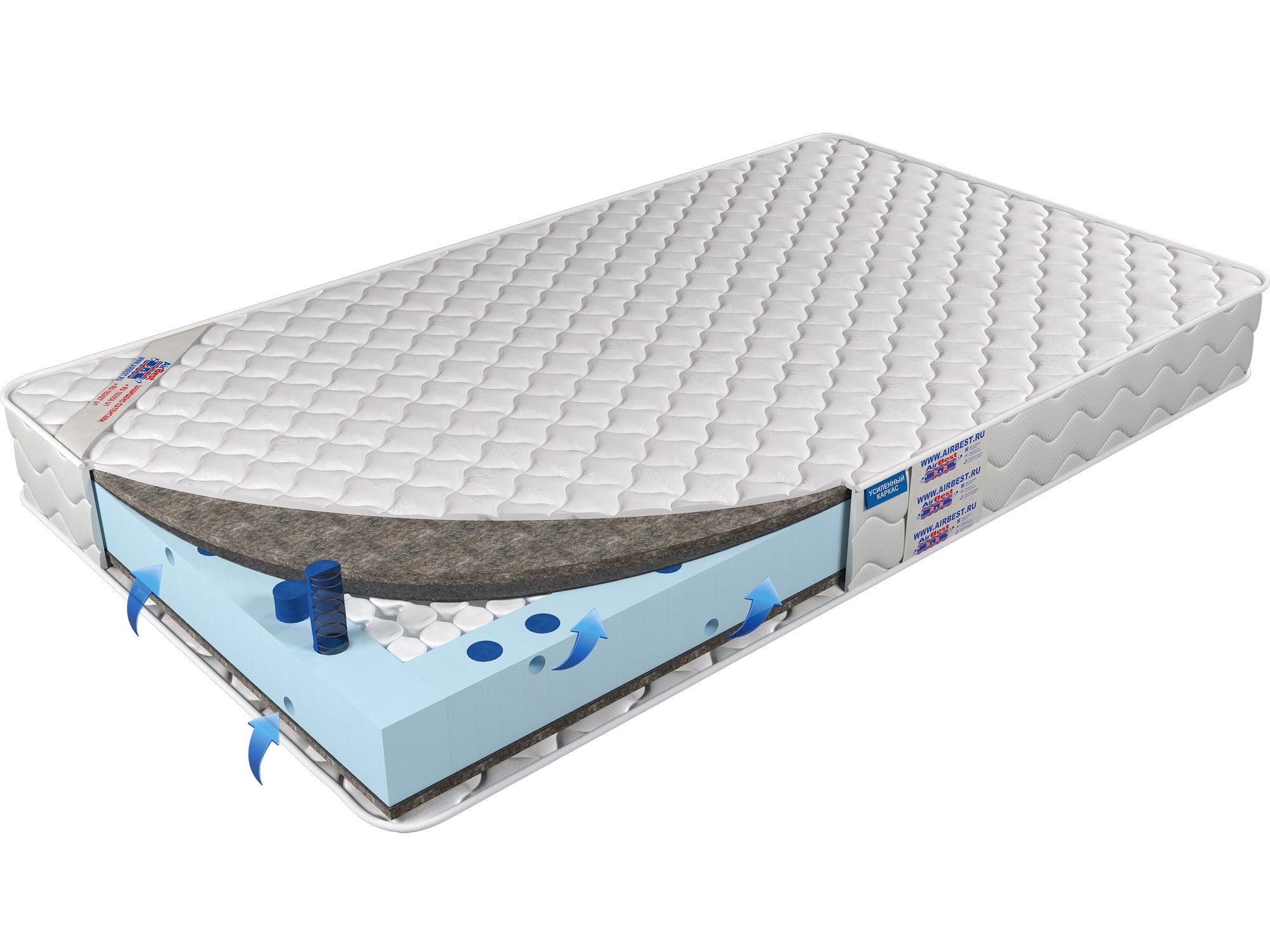 

Матрас Airbest Slow s1000 90x190x18, Белый, Матрас Airbest Slow s1000