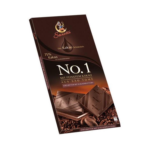 Шоколад Sarotti No.1 Bitterschokolade горький с карамелизированными какао-бобами 100 г