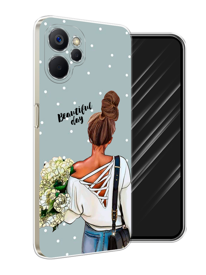 

Чехол Awog на Realme 9i 5G/10T 5G "Beautiful day", Голубой;коричневый;бежевый, 2513950-6