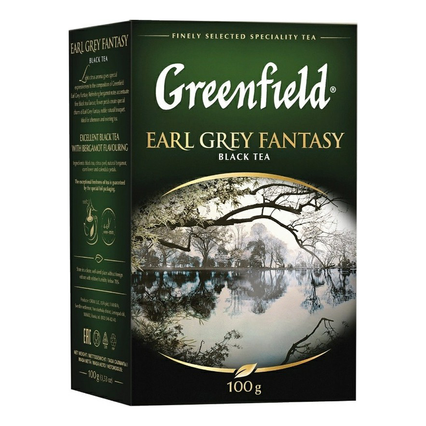 Чай черный Greenfield Earl Grey Fantasy листовой 100 г