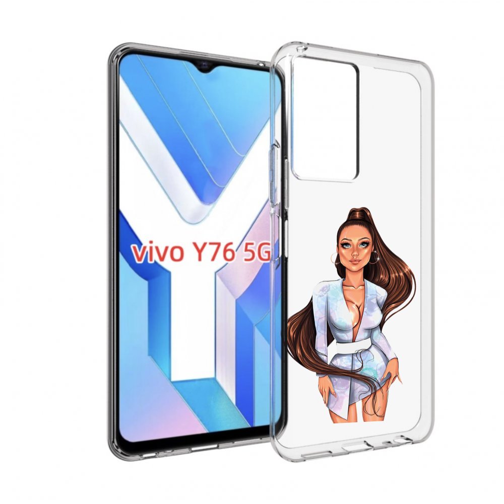 

Чехол MyPads девушка-с-очень-длинными-волосами женский для Vivo Y76 5G, Прозрачный, Tocco