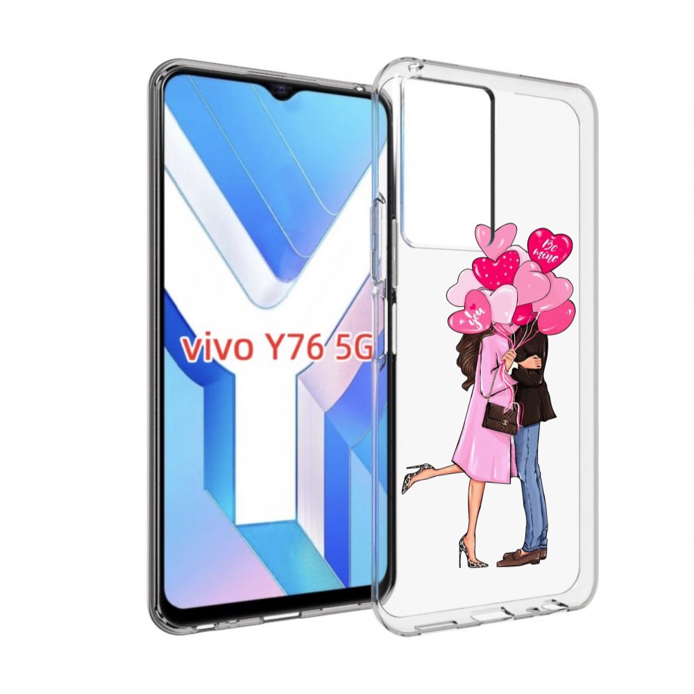 

Чехол MyPads девушка-с-парнем-сердечки женский для Vivo Y76 5G, Прозрачный, Tocco
