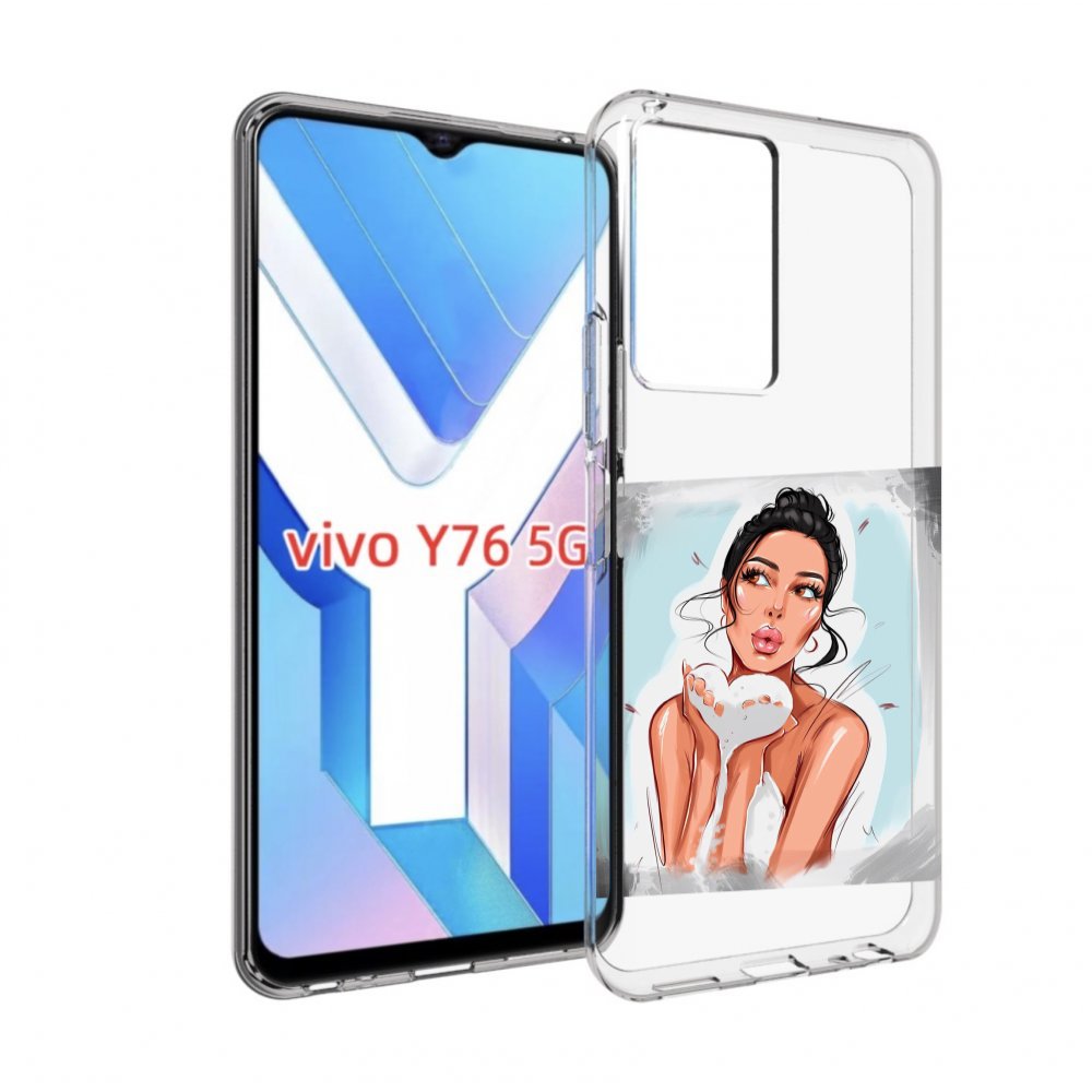 

Чехол MyPads девушка-с-пеной женский для Vivo Y76 5G, Прозрачный, Tocco