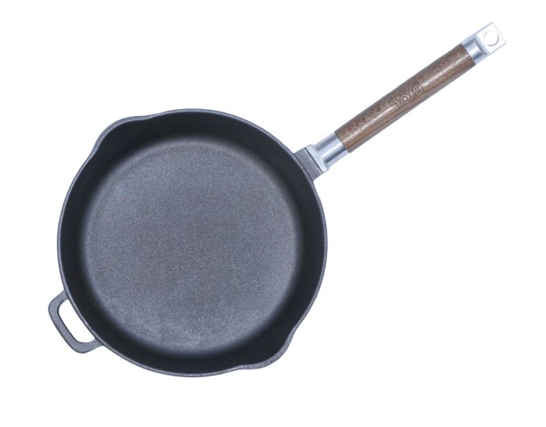 Сковорода чугун. Good Grill G0228-С, d-28 см. с крыш, 2 слива