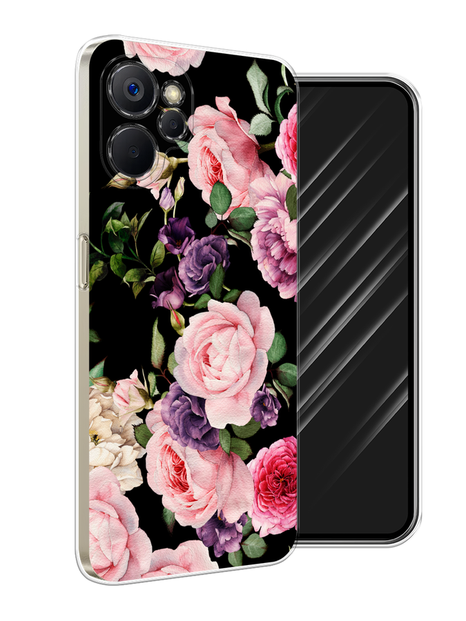

Чехол Awog на Realme 9i 5G/10T 5G "Пионы на черном", Черный;розовый;зеленый, 2513950-8