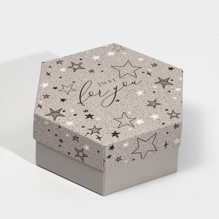

Коробка складная Дарите Счастье Звёзды 15 x 13 x 6 см, Серый