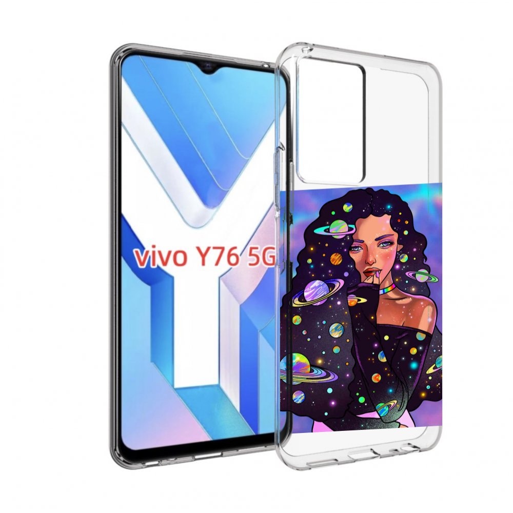 

Чехол MyPads девушка-с-планетами-в-волосах женский для Vivo Y76 5G, Прозрачный, Tocco