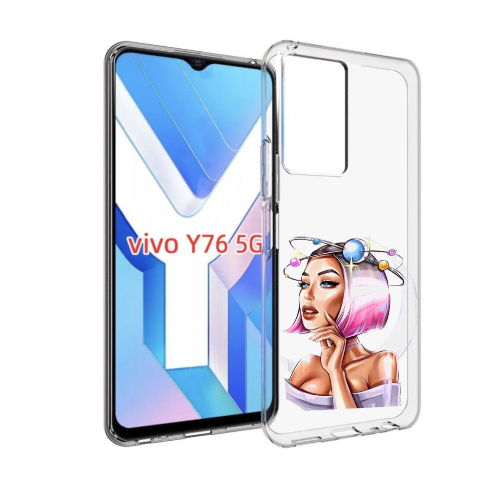 

Чехол MyPads девушка-с-планетами-на-голове женский для Vivo Y76 5G, Прозрачный, Tocco