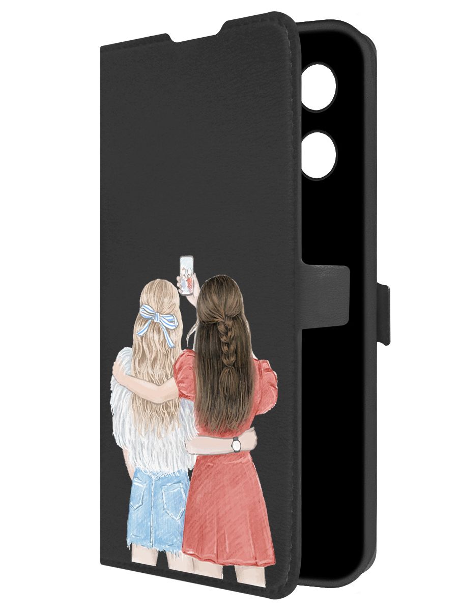 

Чехол-книжка Krutoff Eco Book для Tecno Camon 30S Лучшие подруги (черный)