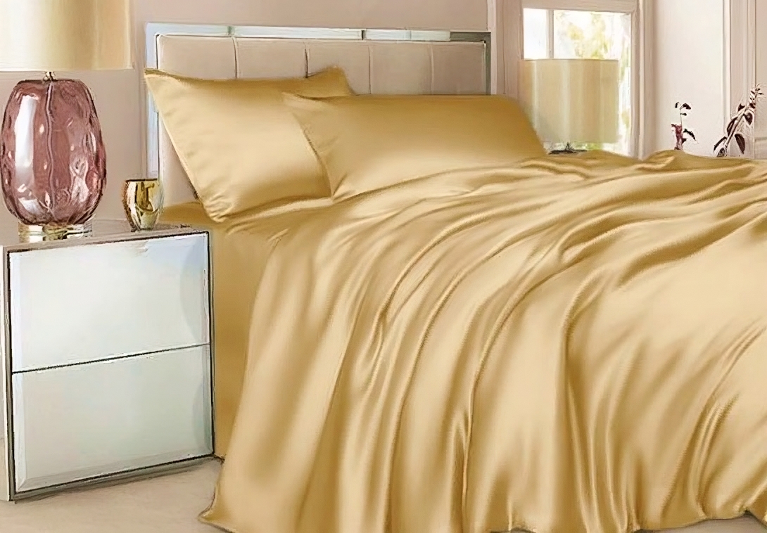 

Простыня Maktex из тенселя на резинке 60S 4383 Золотое, из тенселя на резинке 90х200х40