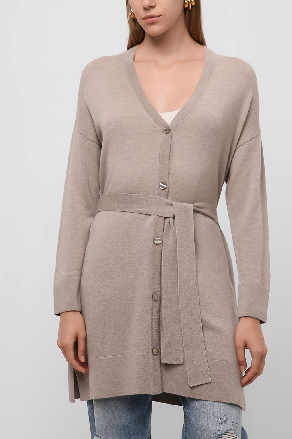 

Кардиган женский Essentials by Stockmann 2108 ADELE бежевый M, 2108 ADELE