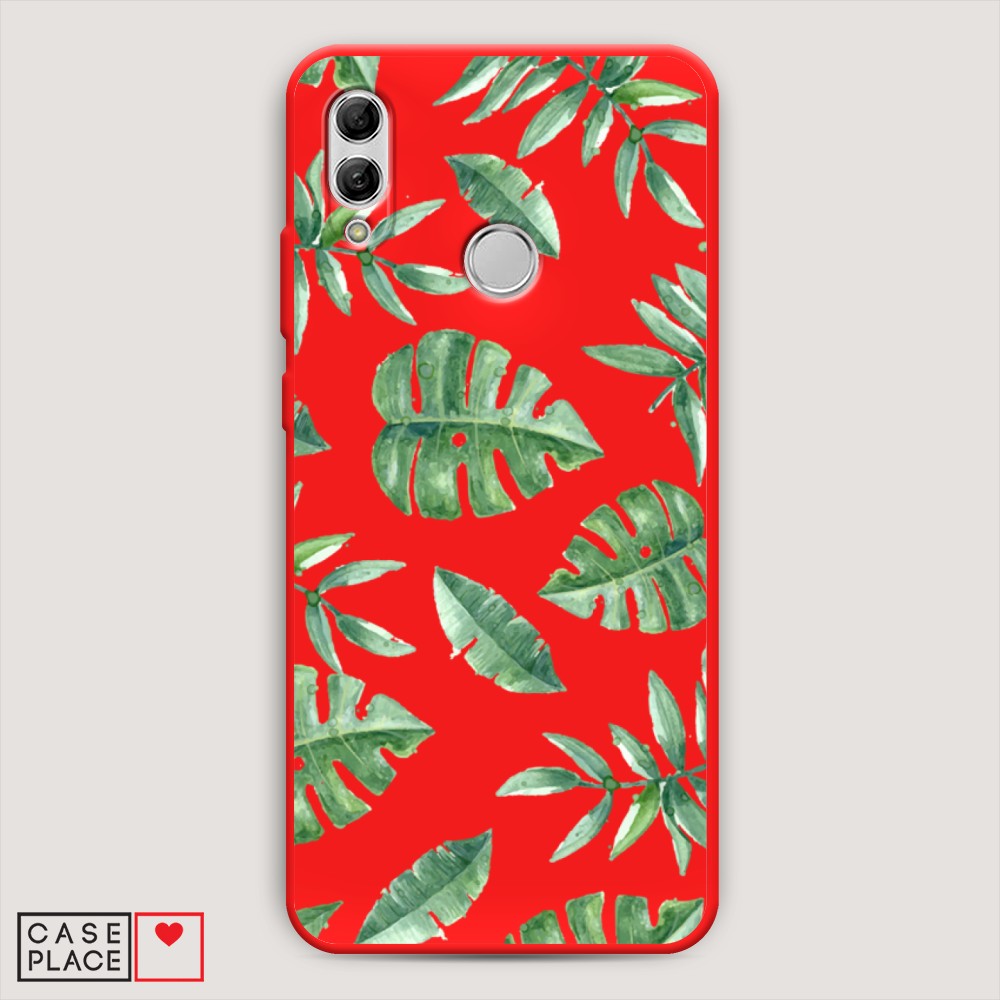 

Чехол Awog на Huawei P Smart 2019/Honor 10 Lite "Нарисованные пальмовые листья", Разноцветный, 67553-1