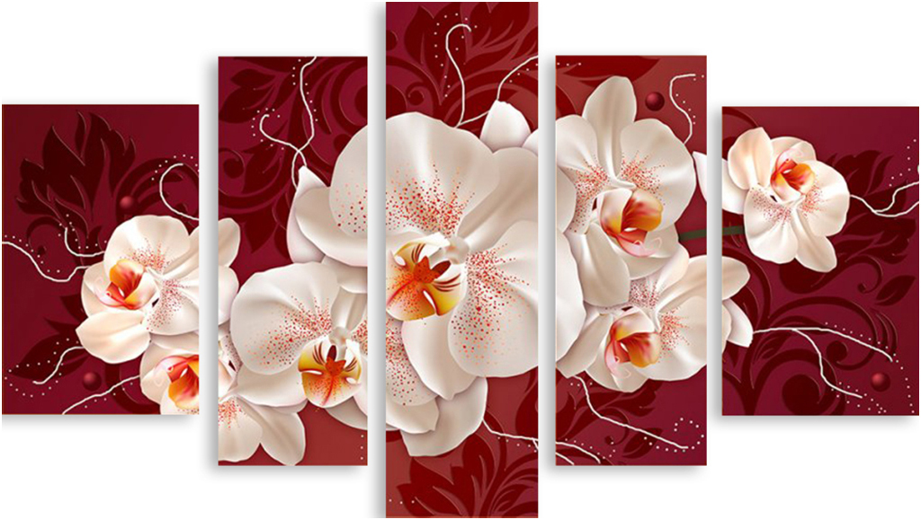

Картина модульная на холсте Модулка Белые орхидеи 170x103 см, 3184