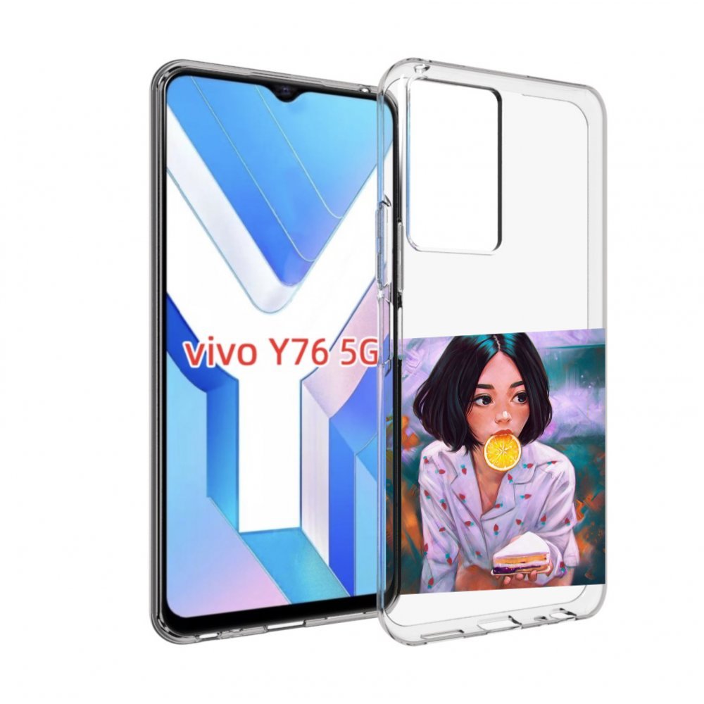 

Чехол MyPads девушка-с-чизкейком женский для Vivo Y76 5G, Прозрачный, Tocco