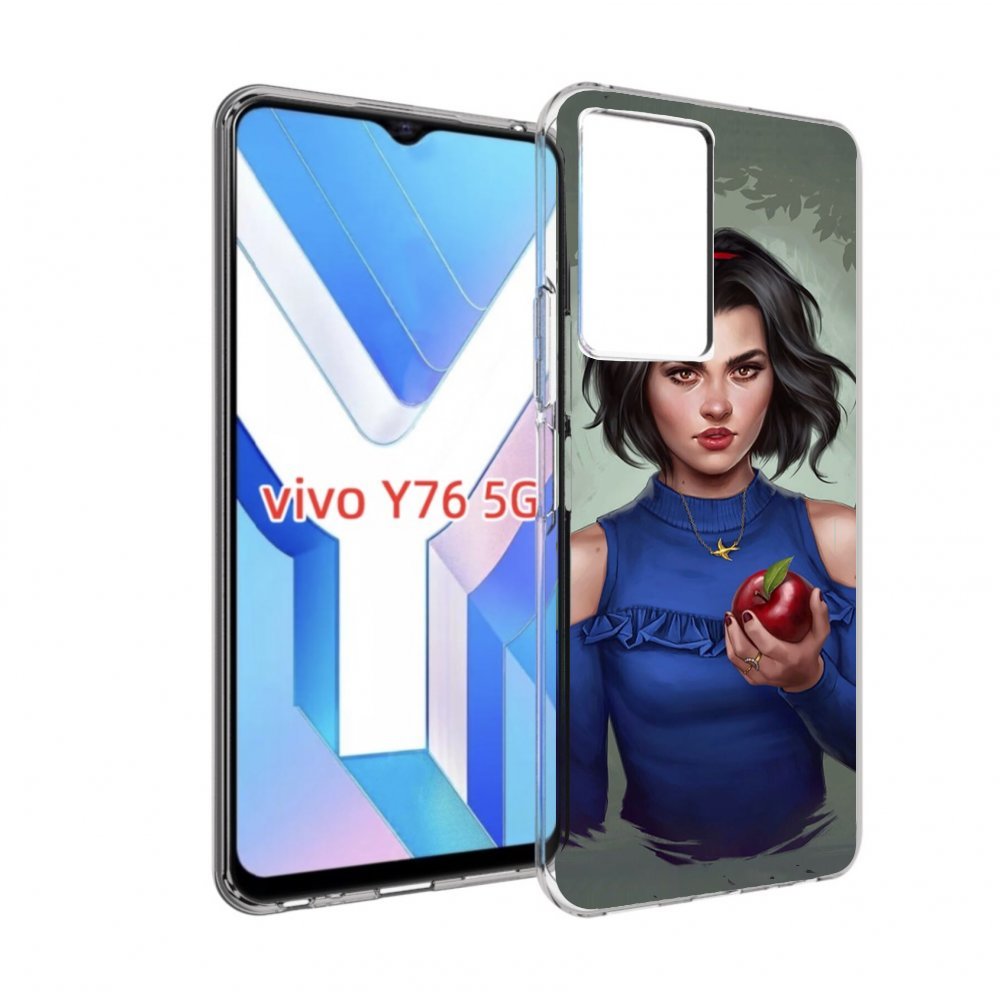 

Чехол MyPads девушка-с-яблоком женский для Vivo Y76 5G, Прозрачный, Tocco
