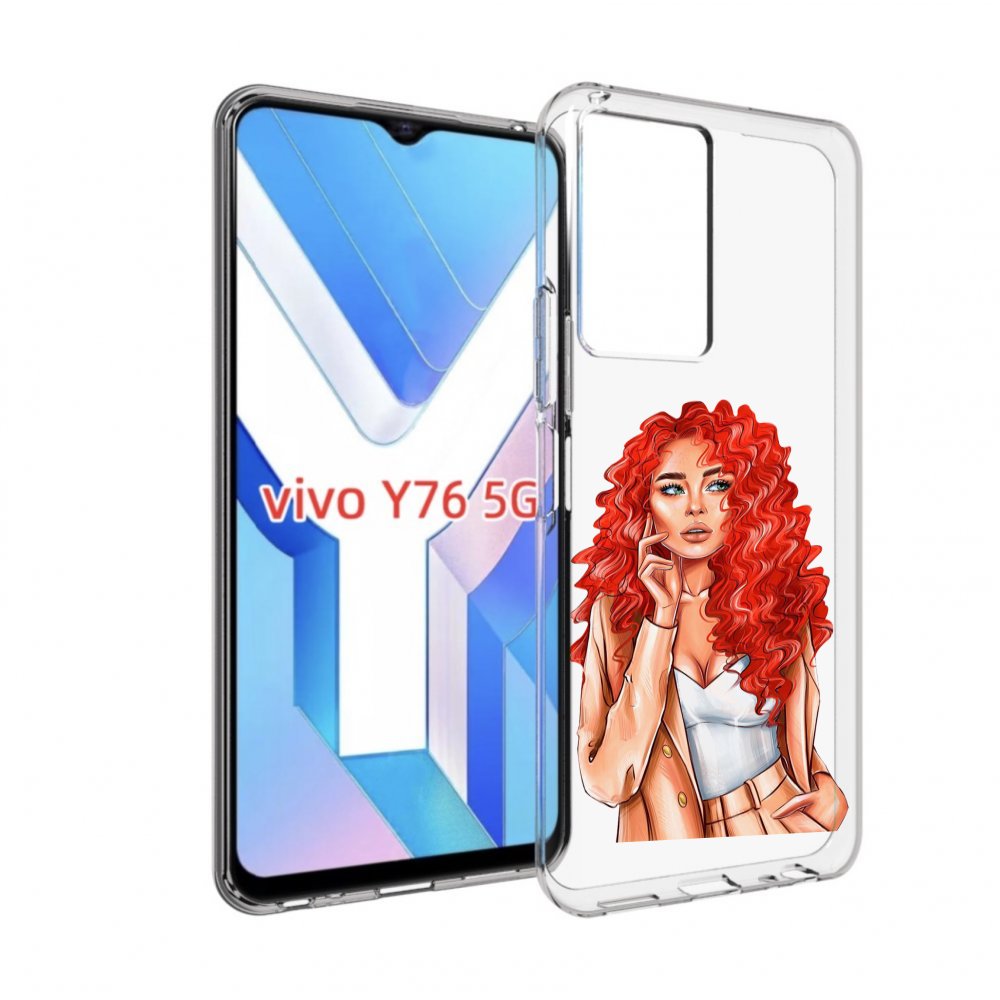 

Чехол MyPads девушка-с-яркими-волосами женский для Vivo Y76 5G, Прозрачный, Tocco