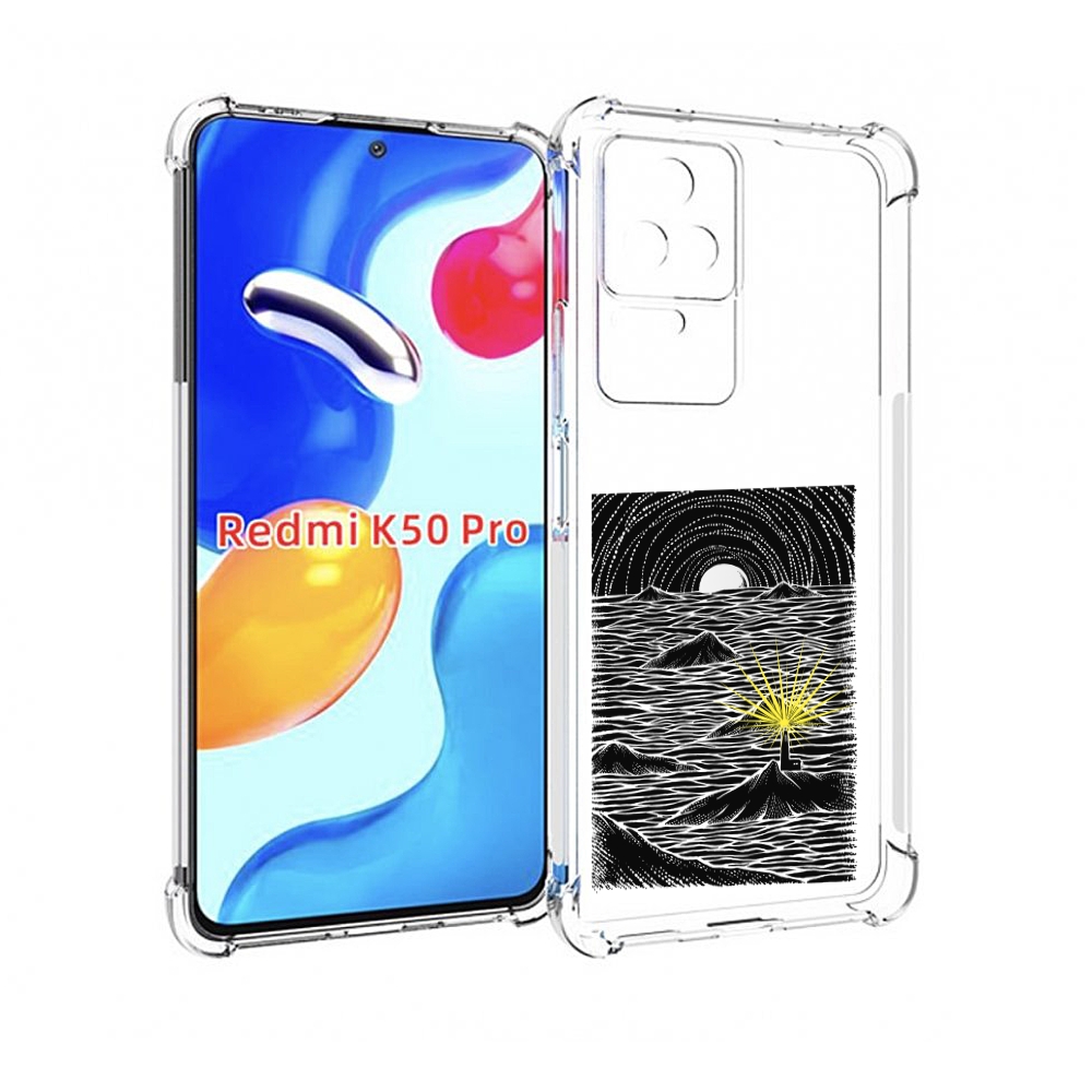 Чехол MyPads маяк в черно белом море для Xiaomi Redmi K50 / K50 Pro