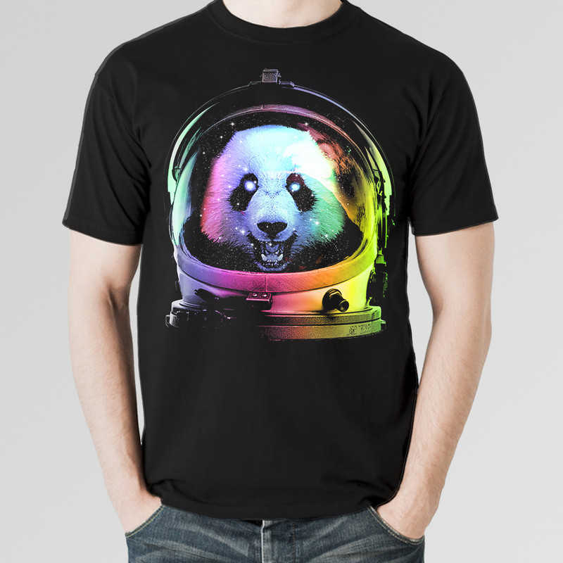 

Футболка мужская Dream Shirts Панда Космонавт черная 2XL, Черный, Панда Космонавт