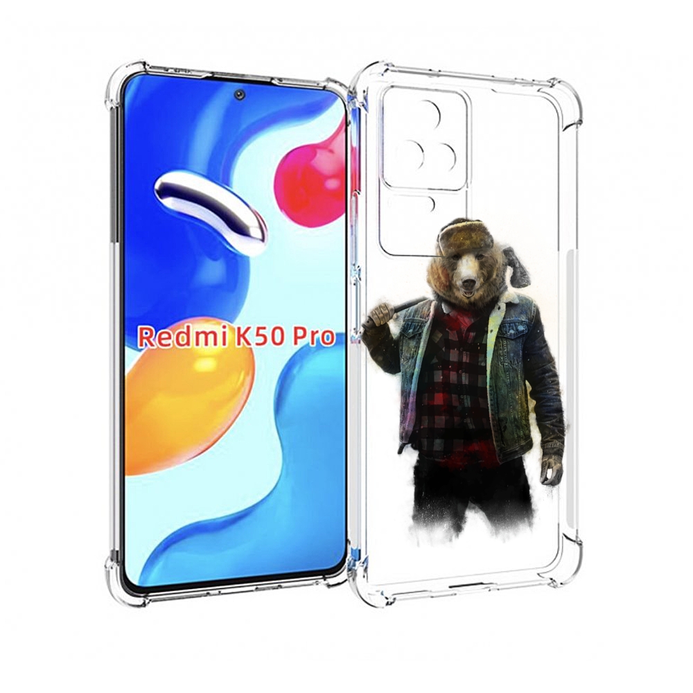 

Чехол MyPads медведь с топором для Xiaomi Redmi K50 / K50 Pro, Прозрачный, Tocco