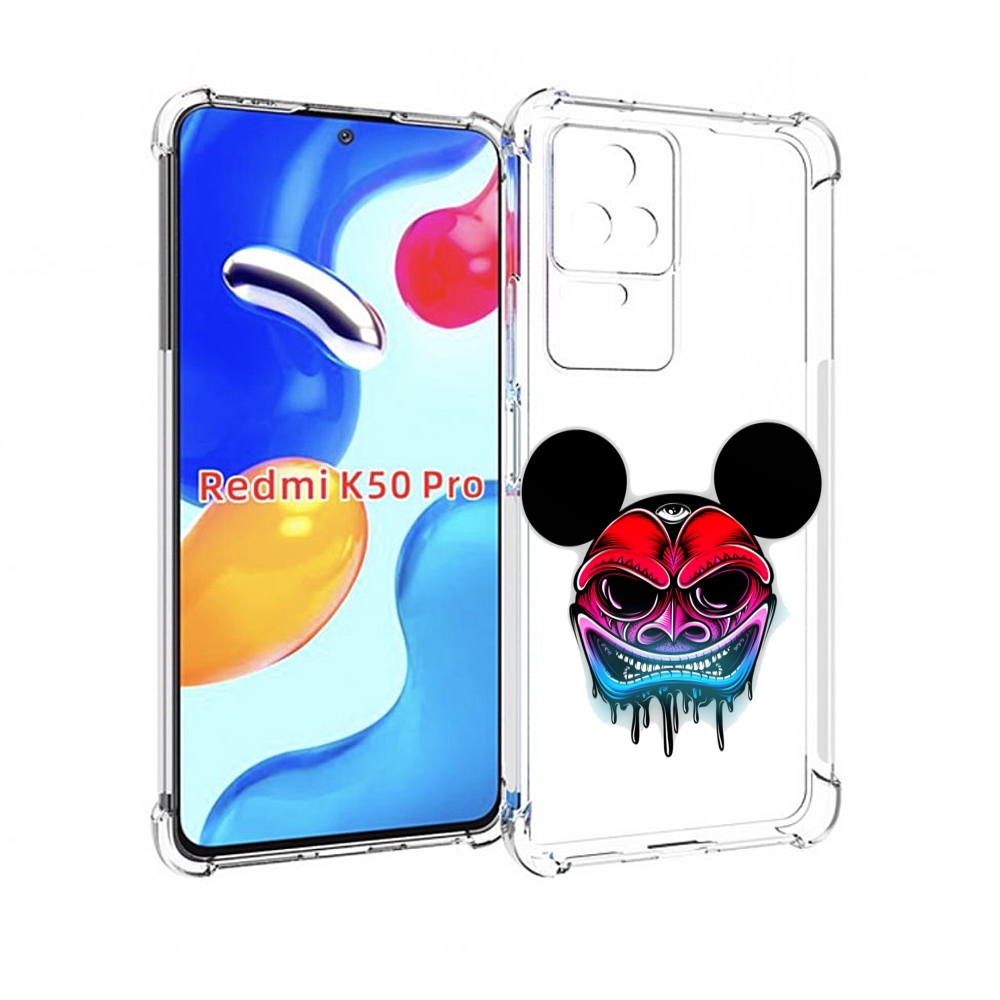 

Чехол MyPads микки в маске для Xiaomi Redmi K50 / K50 Pro, Прозрачный, Tocco