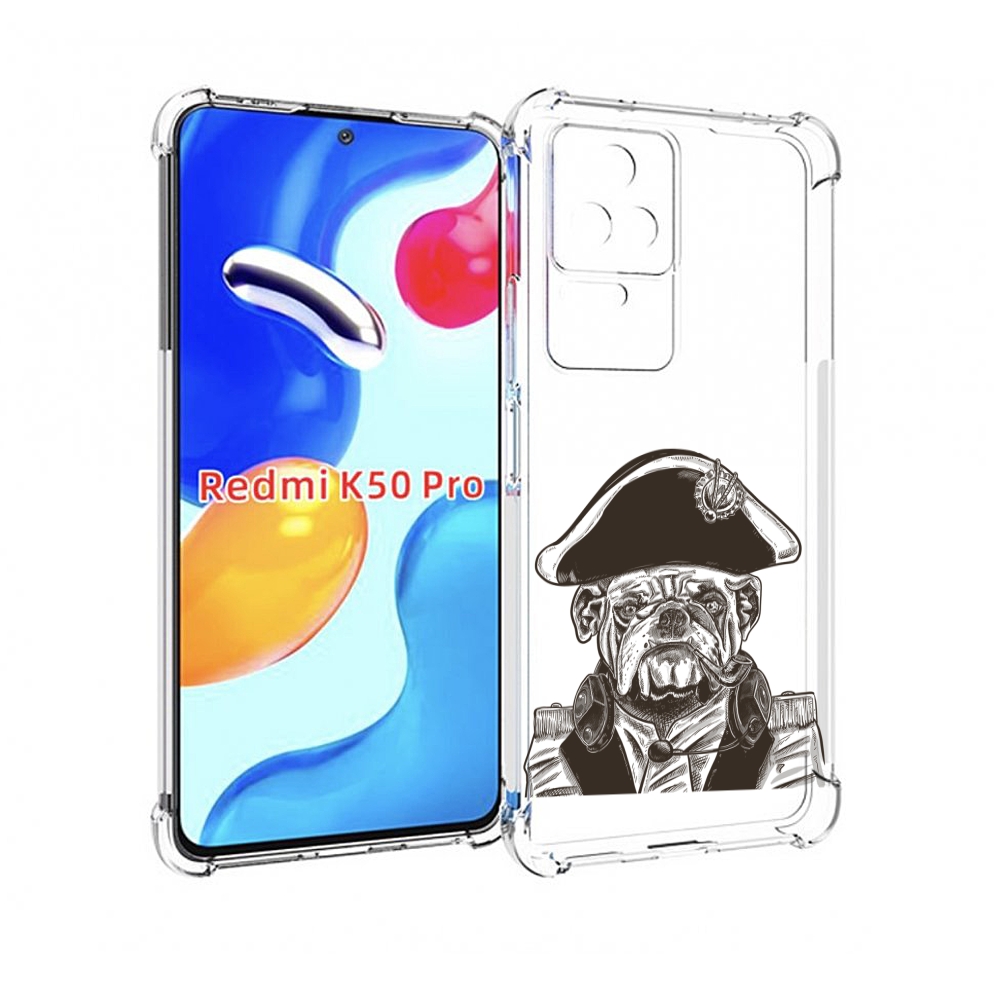 

Чехол MyPads мопс генерал для Xiaomi Redmi K50 / K50 Pro, Прозрачный, Tocco